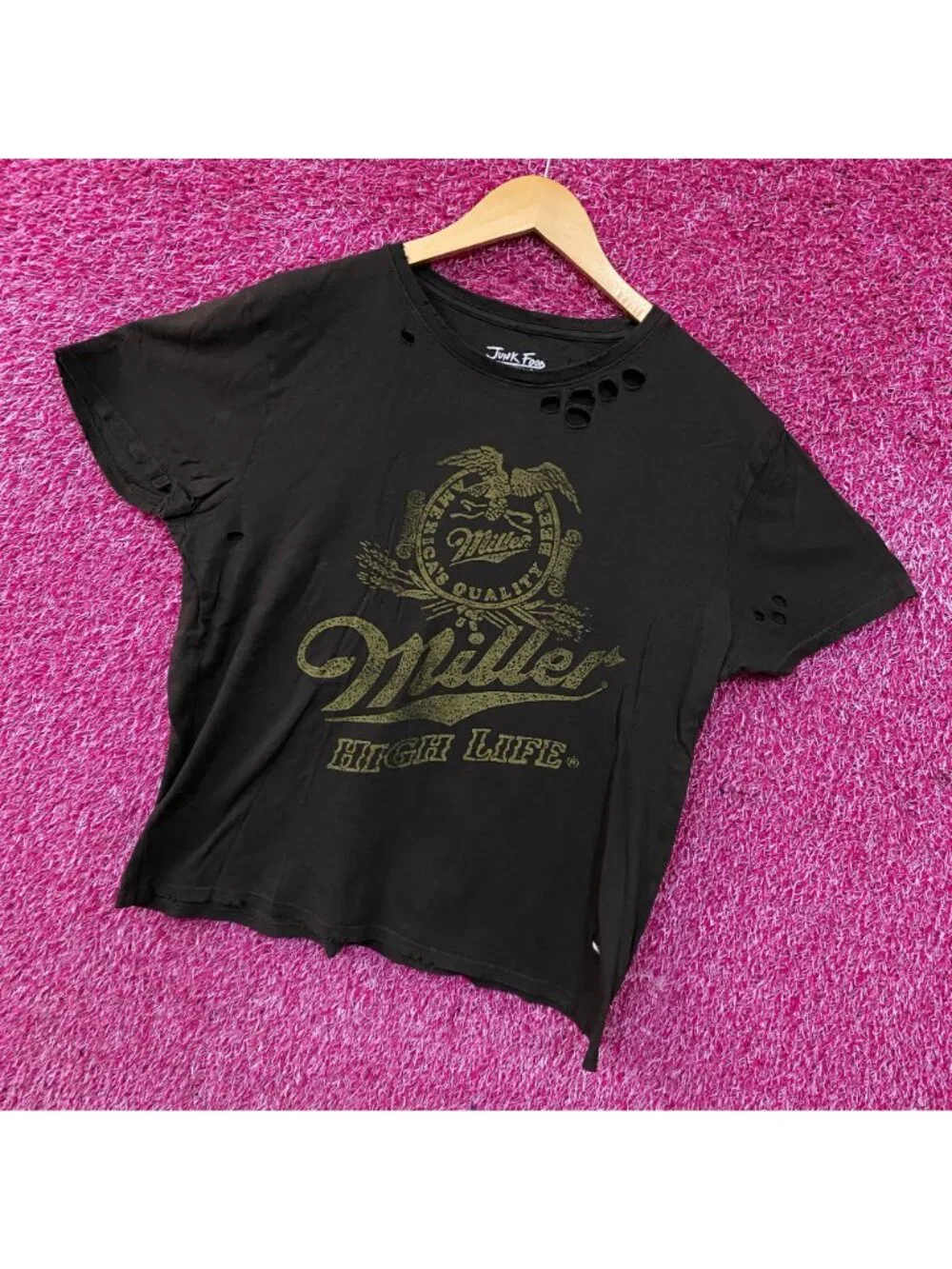 Junk Food Clothing Miller High Life Vintage Style Graphic T-Shirt Medium